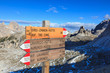Photo: Footpath signs in dolomites mountain Footpath signs in dolomites mountain