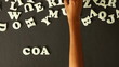 A person spelling Coaching