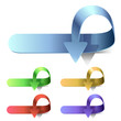 Rolled down arrow tag with copy space.