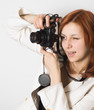 Photo: girl takes a photo girl takes a photo