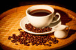 Cup of coffee and coffee beans. still life