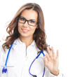 Foto: Doctor showing okay sign, isolated Doctor showing okay sign, isolated