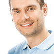 Photo: Portrait of happy smiling man, isolated Portrait of happy smiling man, isolated