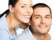 Photo: Portrait of young couple, isolated Portrait of young couple, isolated