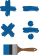 Paintbrush with painted math symbols