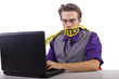 Censorship concept.  Censoring online opinions. 