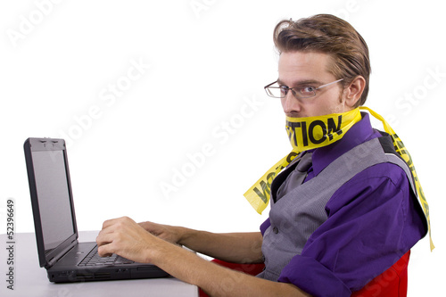 Photo: Censorship concept. Censoring online opinions. Censorship concept. Censoring online opinions.