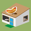 hotdog stand vector
