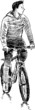 young man riding a bicycle