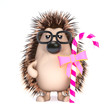 Cute hedgehog has some candy