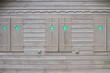 Brown shutters closed