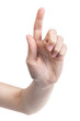 female teen hand touching virtual interface