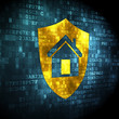 Protection concept: Shield on digital background