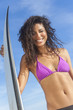 Photo: Beautiful Bikini Woman Girl Surfer & Surfboard Beach Beautiful Bikini Woman Girl Surfer & Surfboard Beach