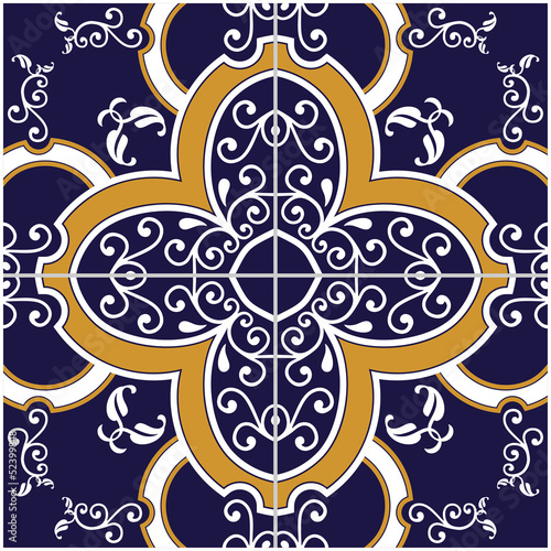 Vector: Blue and Yellow Tile background Blue and Yellow Tile background