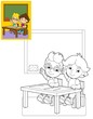 The page with exercises for kids - coloring book