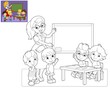 The page with exercises for kids - coloring book