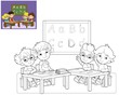 The page with exercises for kids - coloring book