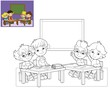The page with exercises for kids - coloring book