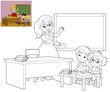 The page with exercises for kids - coloring book