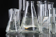 Test tubes on black background