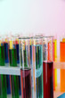 Colorful test tubes close-up