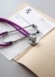 Closeup of a stethoscope on a rx prescription