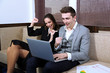Business people on sofa
