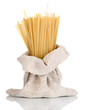 Pasta in bag isolated on white