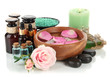 Spa composition with aroma oils isolated on white