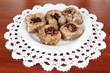 Sweet baklava on plate on table close-up