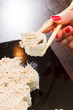 sushi with chopsticks