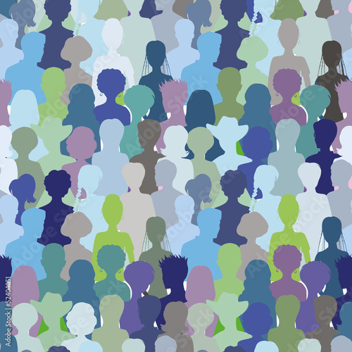 Vector: Crowd- seamless pattern Crowd- seamless pattern