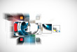 abstract futuristic internet high computer technology business b