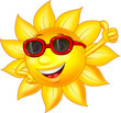Sun cartoon character with thumb up