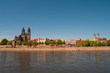 Cathedral of Magdeburg at river Elbe, Germany