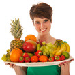 Pretty woman with fresh fruit