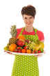 Pretty woman with fresh fruit