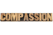Photo: compassion word in wood type compassion word in wood type