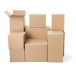cardboard box package moving transportation delivery stack