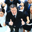 Photo: Top view of a happy team Top view of a happy team