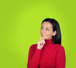 Photo: Pensive brunette woman Pensive brunette woman