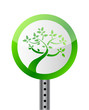 tree road sign illustration design