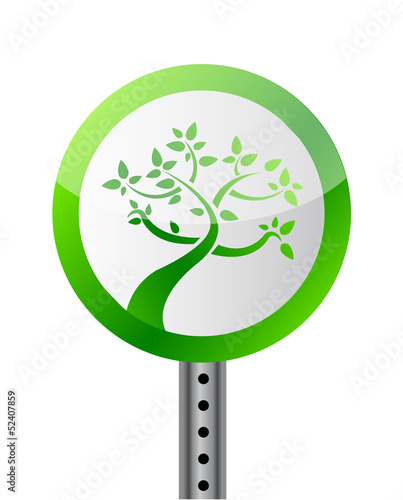 Illustration: tree road sign illustration design tree road sign illustration design