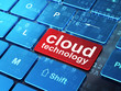 Cloud computing concept: Cloud Technology on computer keyboard b