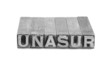 Unasur sign, antique metal letter type