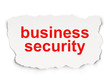 Protection concept: Business Security on Paper background