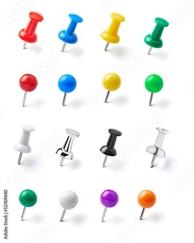 Photo: push pin thumbtack paper clip office business push pin thumbtack paper clip office business