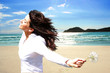 Photo: Youung woman on the beach. Youung woman on the beach.