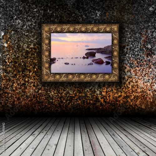 Photo: Empty interior with wooden floor Empty interior with wooden floor